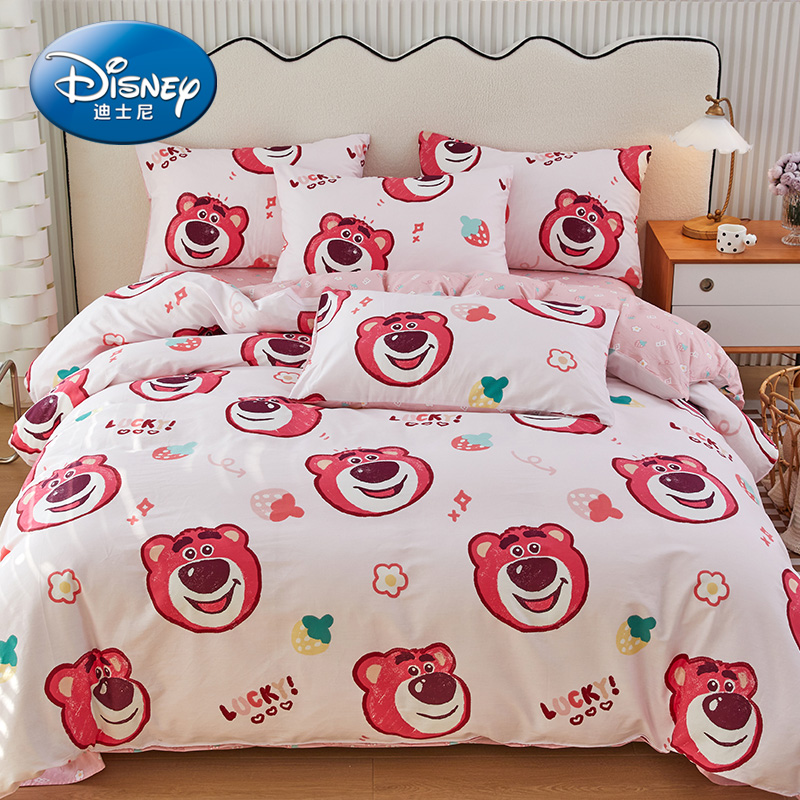 Disney迪士尼2023新款纯棉儿童三四件套全棉被套床单床上用品女孩