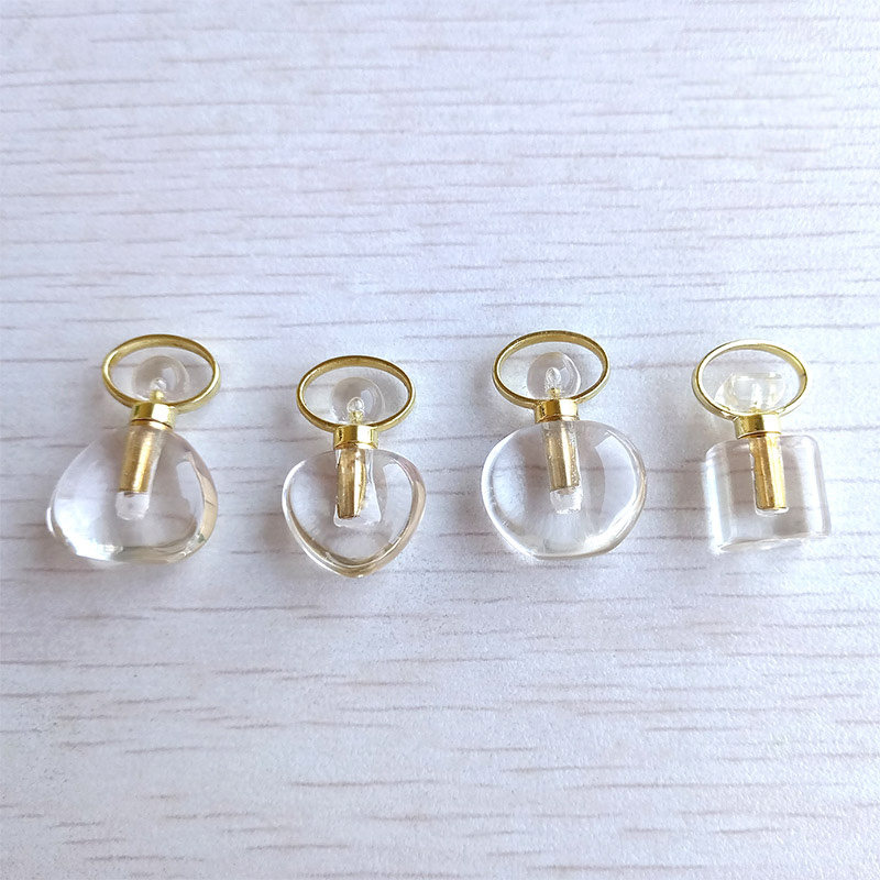七色梵华天然白水晶精油瓶吊坠 迷你全净体透明香水瓶S925银项链