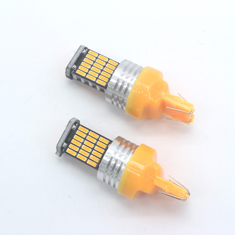 WY21W汽车LED转向灯泡改装led转弯灯方向灯T20大插泡前转后转黄光