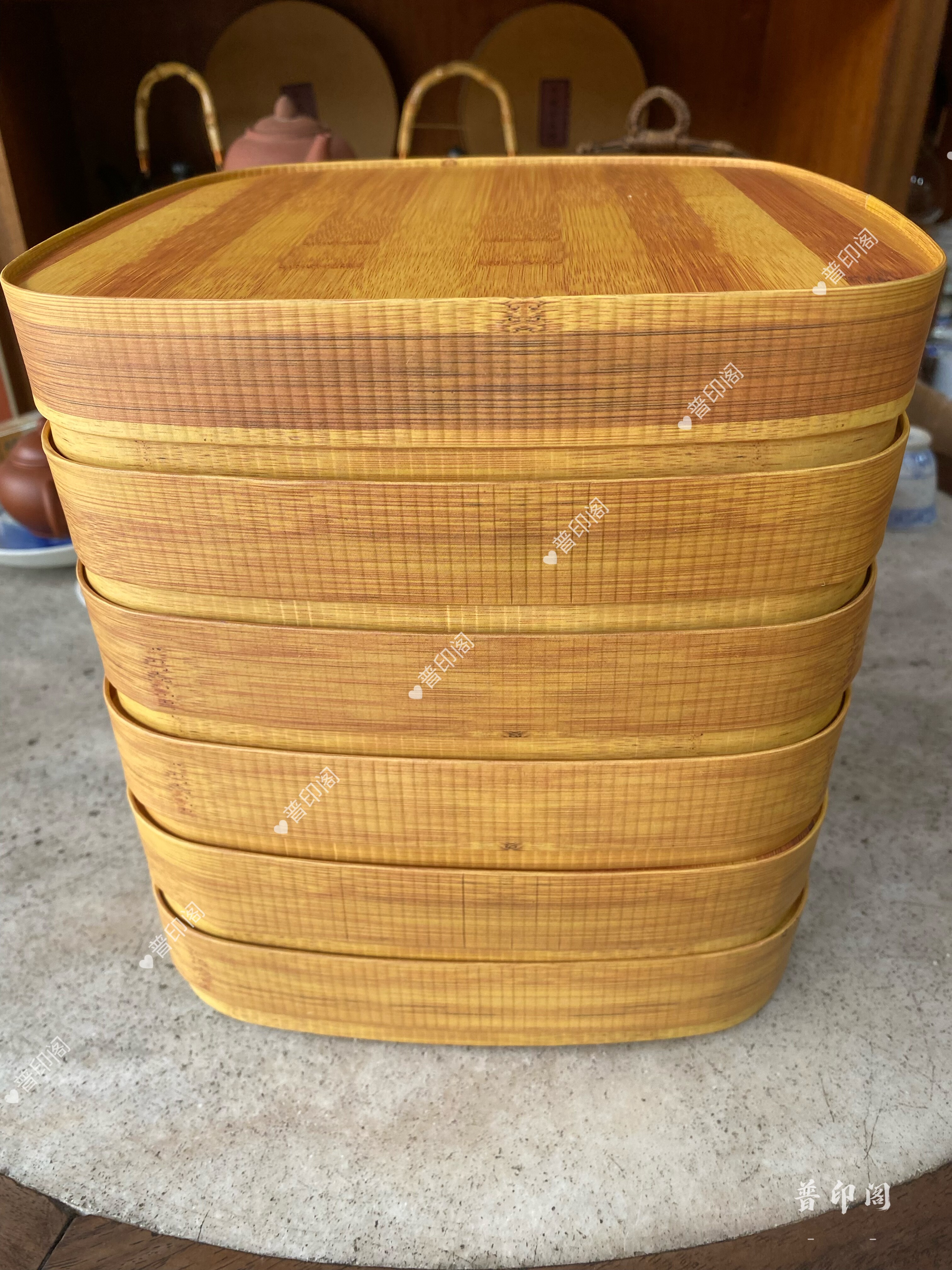 台湾普洱方形竹面纸盒竹茶盒一箱60个包邮高级纸浆无味茶盒包装
