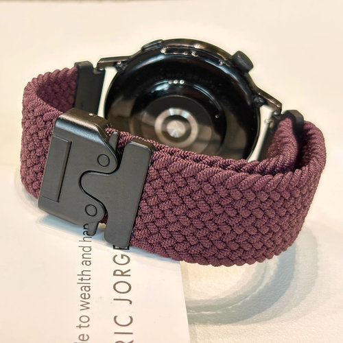 适用OPPO watch X/S表带降落伞扣watch3/4pro编织se调节酒红watch