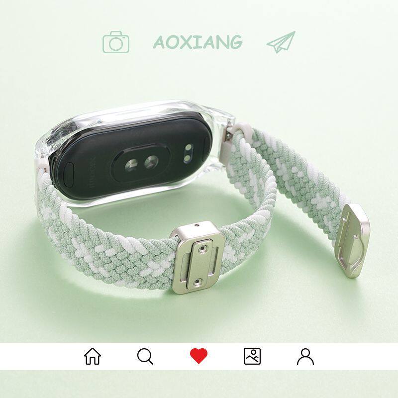 适用小米手环10/9/8表带编织磁吸7腕带6/5/4/3尼龙回环NFC替换带