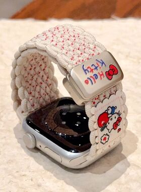 可爱KT插画编织磁吸表带适用荣耀亲选Rossini 2i编织表带Haylou2e