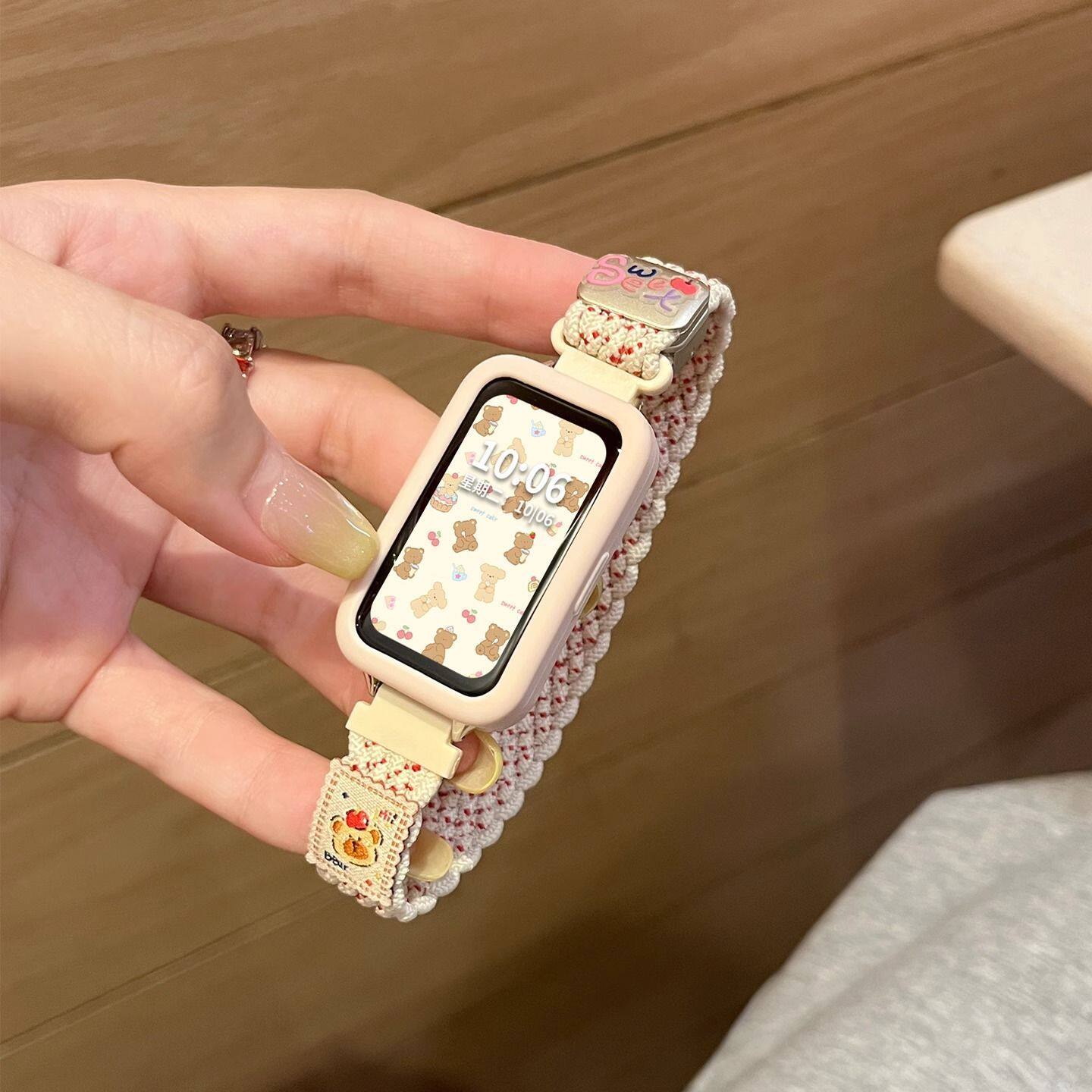 适用华为手环11表带11NFC磁吸扣编织回环腕带女款夏天nfc高级男女