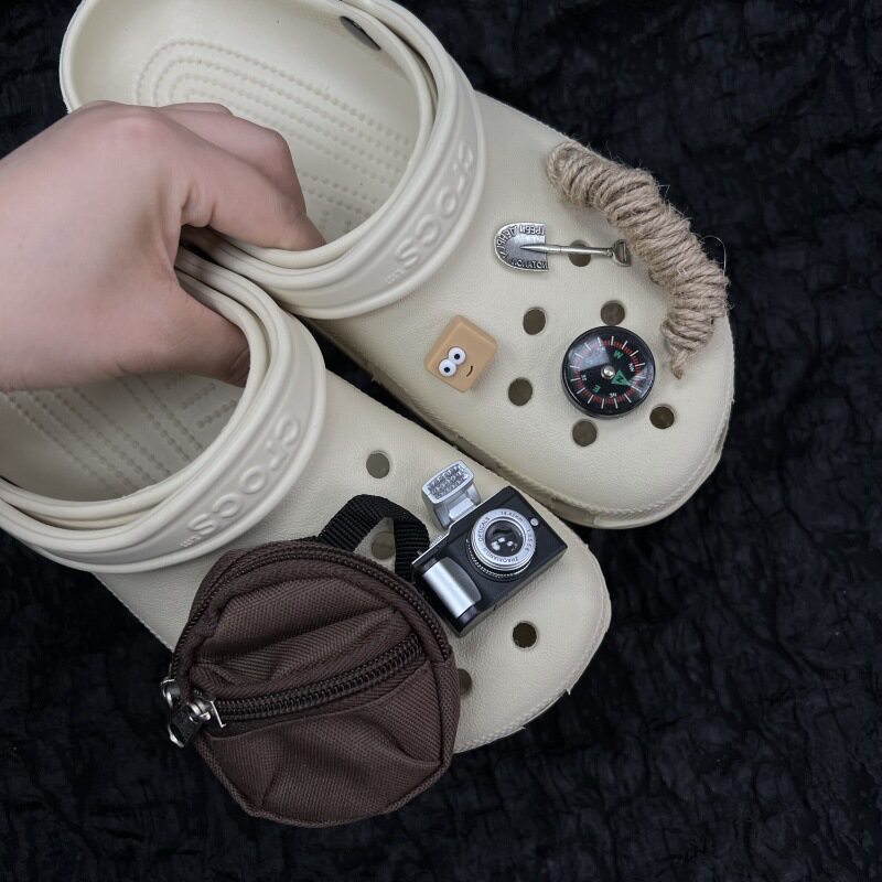 复古小众机能风适配Crocs鞋花