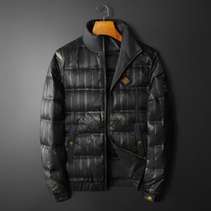 80绒 羽绒衣 男士高端立领羽绒服 Y21020 P220 控328 黑金黑银,男装羽绒服,电商A315