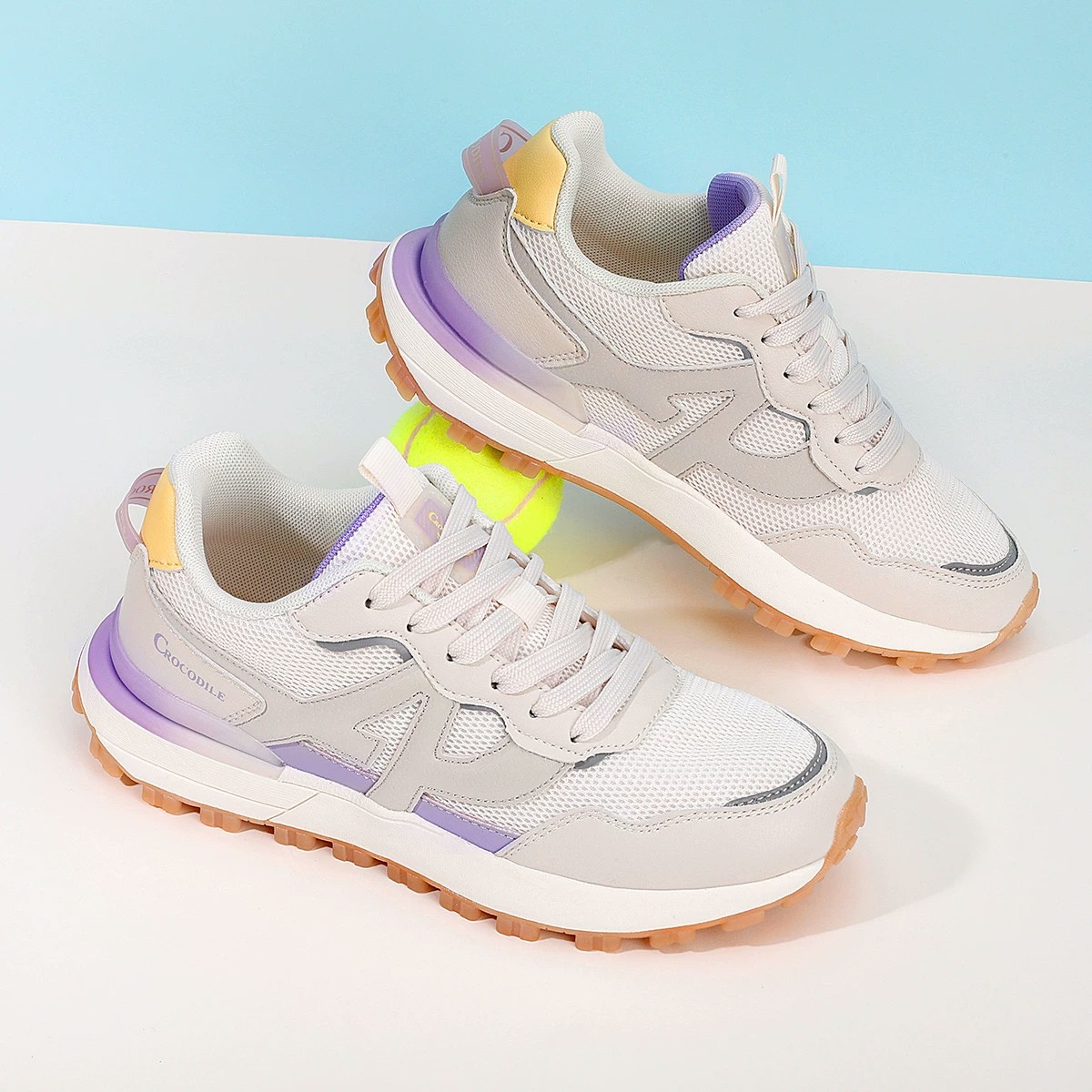 鳄鱼恤女鞋秋冬新款正品网面透气轻便舒适中年时尚休闲运动健步鞋