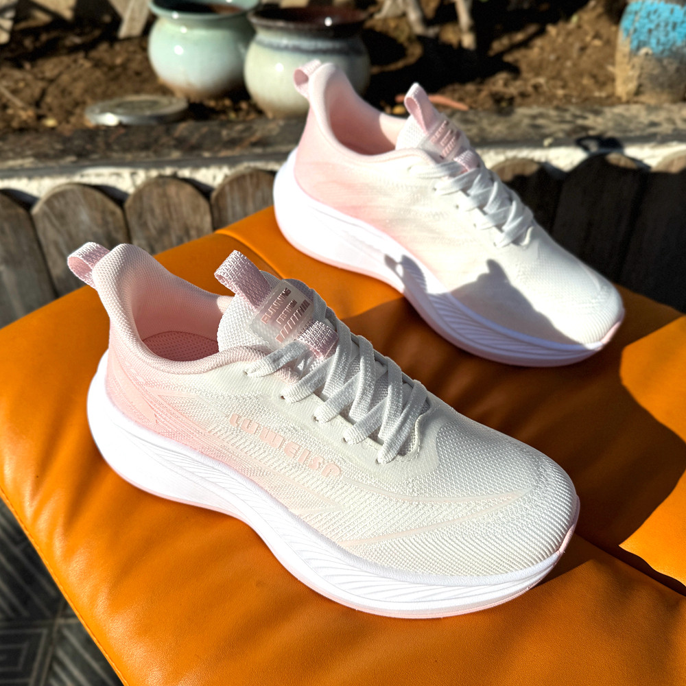 鹭威春季新款女运动鞋超轻防滑爆米花底透气网布鞋舒服休闲跑步鞋