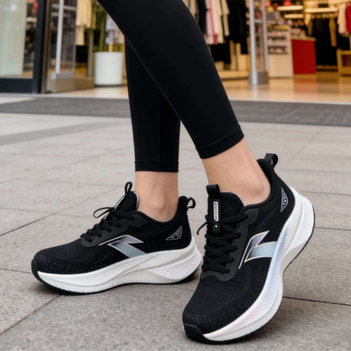 鹭威透气女鞋2026夏季新款韩版潮超轻防滑休闲跑步鞋爆米花单网鞋