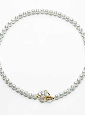 戴拉时尚花朵项链女气质搭扣颈链施家珍珠 小众高级感短款锁骨链