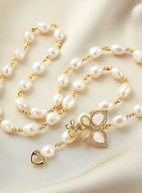 戴拉高级满天星蝴蝶淡水珍珠项链