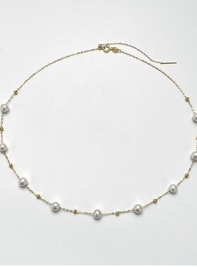 戴拉时尚925银项链女淡水珍珠 新款短款颈链气质高级感锁骨链