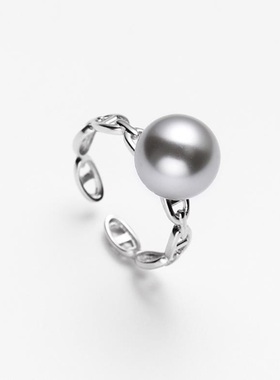 戴拉时尚施家珍珠925银开口戒指