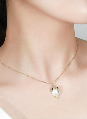 轻奢项链高级设计感猫眼石锁骨链