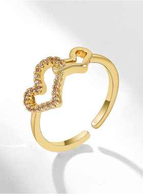 时尚个性食指戒指爱心形开口戒子