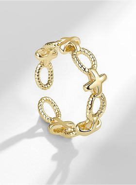 十字架食指小众设计欧美风戒子