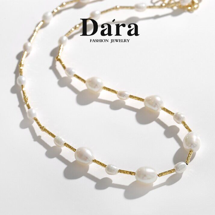 戴拉淡水珍珠项链女时尚满天星潮小众高级感 个性气质短款锁骨链