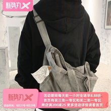 WHOOPSHOP 2GUNS 潮牌复古水洗单肩斜挎包日系做旧旅行情侣休闲
