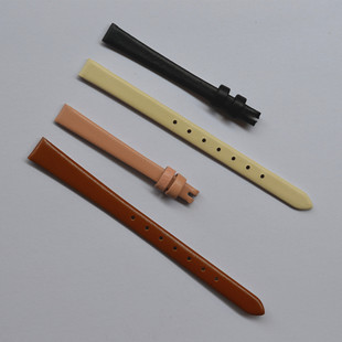 原装洛雅蒂LLOYD表带真皮小女表粉棕黑白细手表皮带8 10mm宽度