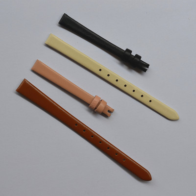 原装洛雅蒂LLOYD表带真皮小女表粉棕黑白细手表皮带8 10mm宽度