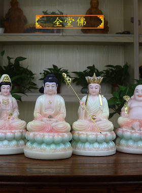 娑婆三圣释迦菩萨金童玉女弥勒佛