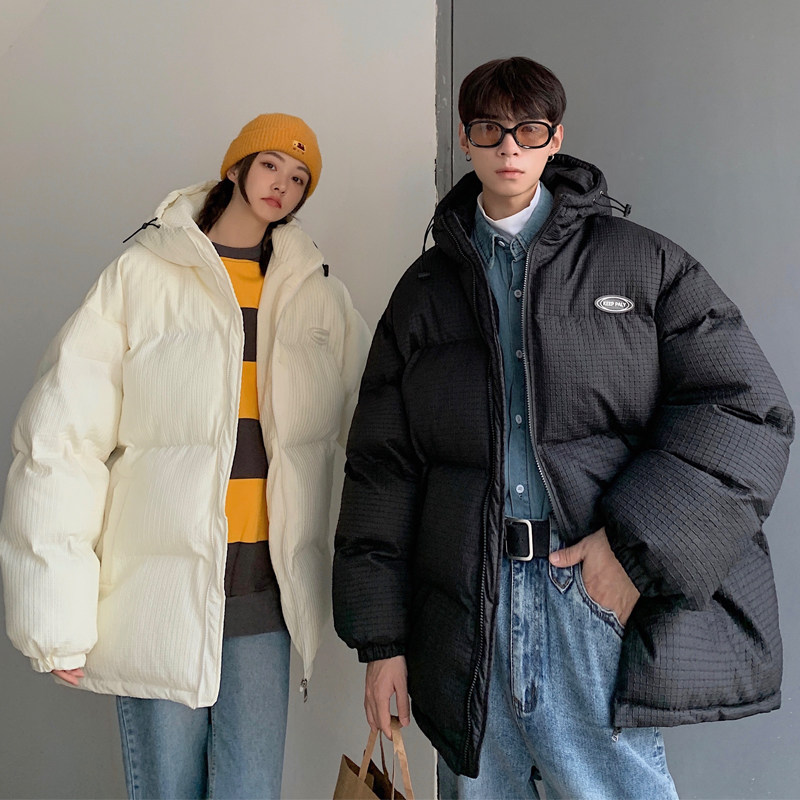 情侣装冬装 连帽加厚保暖羽绒棉情侣棉衣华夫格 外套 G971 P128男图片