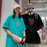 专区特惠！情侣装夏装ins简约印花宽松短袖情侣T恤衫潮流G922P25男装，男装T恤，电商A339