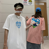 情侣装夏装爱心发泡印花情侣短袖T恤宽松男女G928P38男类，男装T恤，电商A339