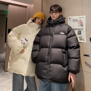 情侣装冬装 连帽加厚保暖羽绒棉情侣棉衣华夫格 外套 G971 P128男图片