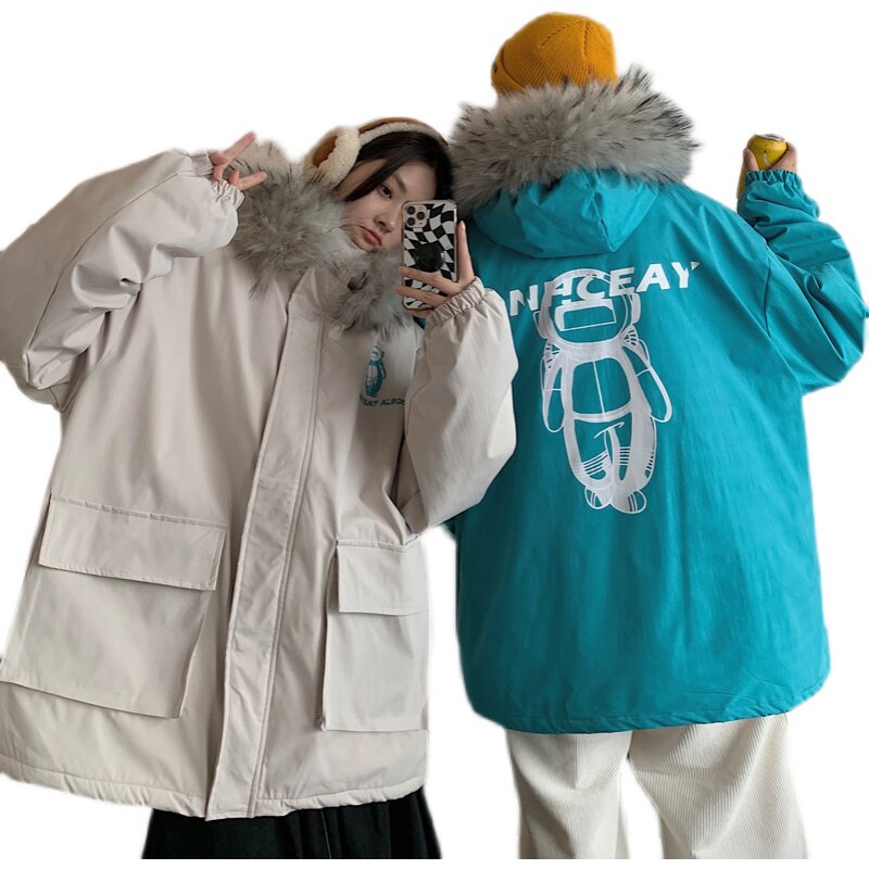主推情侣装冬装加厚羊羔毛棉服太空人情侣棉衣外套G973P128男,男装棉衣,电商A339