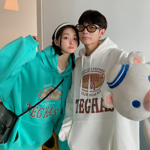 情侣装秋装 简约字母印花宽松大码情侣卫衣女外套 G956 P48 女类图片