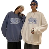 情侣装春装太空人印花情侣卫衣女宽松百搭外套G939P33男类，女装短外套，电商A339