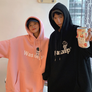 情侣装春装 太空人印花情侣连帽卫衣女宽松百搭外套G946 P48 男类图片