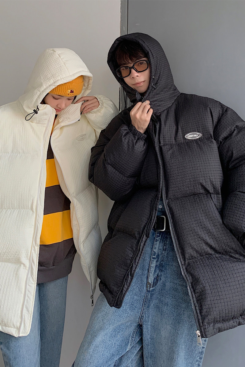 情侣装冬装连帽加厚保暖羽绒棉情侣棉衣华夫格外套G971P128男,男装棉衣,电商A339