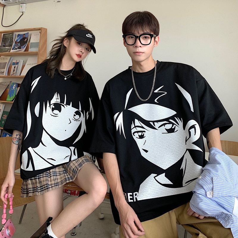 主推情侣装新品潮卡通动漫圆领情侣短袖T恤班服G1005P35女类,男装T恤,电商A339
