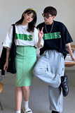 情侣装夏装字母印花情侣短袖T恤衫大码宽松上衣G1010P30男类，男装T恤，电商A339
