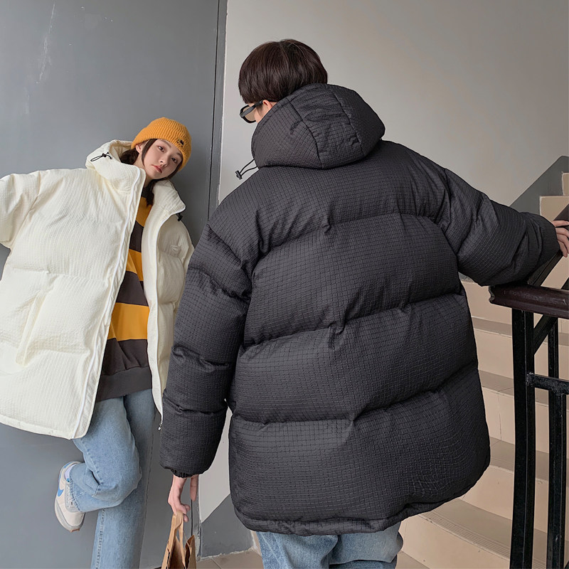 情侣装冬装连帽加厚保暖羽绒棉情侣棉衣华夫格外套G971P128女,男装棉衣,电商A339