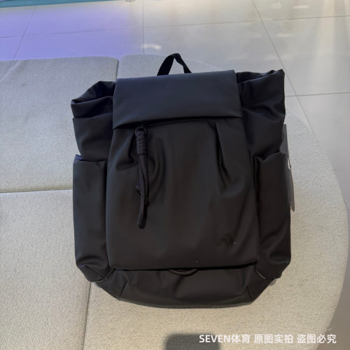 Adidas阿迪达斯男女包大容量抽绳翻盖包多口袋运动双肩背包JM5008