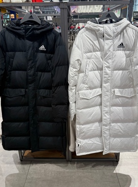 Adidas阿迪达斯男女25冬季新款保暖防寒长款羽绒服连帽外套KE5406