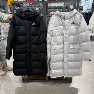 羽绒服连帽外套KE5406 保暖防寒长款 Adidas阿迪达斯男女25冬季 新款