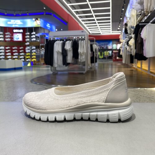 Skechers斯凯奇一脚蹬薄底鞋26春季女子透气时尚休闲鞋100961-NAT