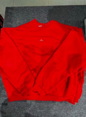 NIKE耐克男新年款红色加绒保暖圆领休闲运动卫衣套头衫IM5902-657