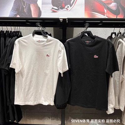 Nike耐克Jordan男25夏新款短袖宽松纯棉圆领AJ刺绣运动T恤HJ2327