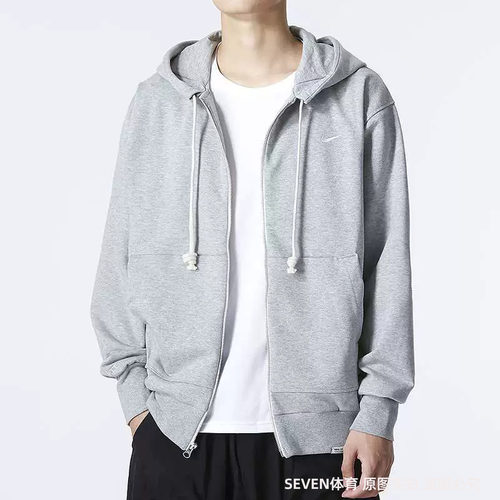 正品Nike/耐克百搭简约男子篮球连帽秋季卫衣宽松刺绣DQ5817-063