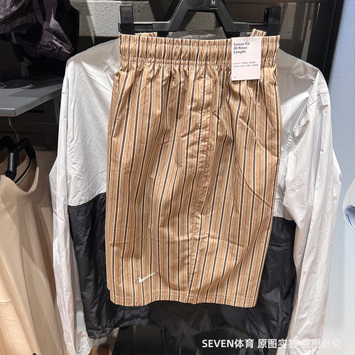 NIKE耐克男25夏季新款短裤运动休闲条纹梭织透气五分裤IF0378-247
