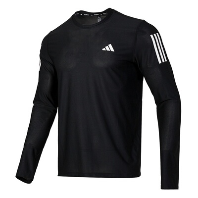 阿迪达斯秋季男子跑步运动训练休闲圆领长袖T恤IN1486