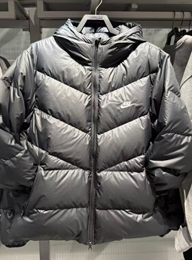 NIKE耐克男子冬季连帽保暖防风夹克刺绣logo羽绒服外套HQ7791-011