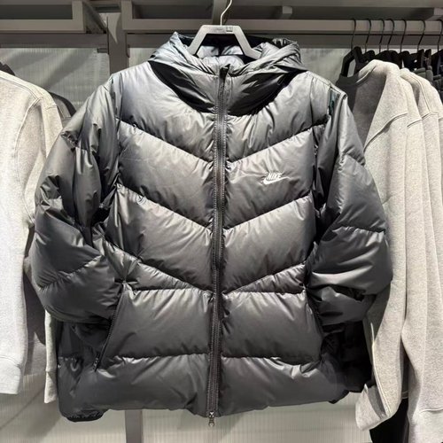 NIKE耐克男子冬季连帽保暖防风夹克刺绣logo羽绒服外套HQ7791-011