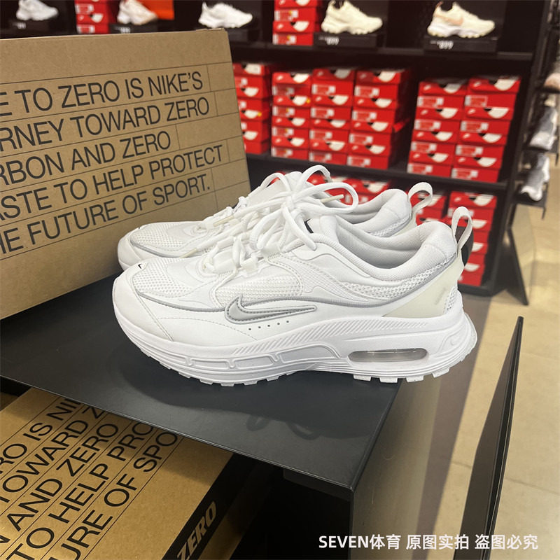 Nike耐克女鞋AIR MAX BLISS 纯白银钩气垫运动休闲跑步鞋 DH5128