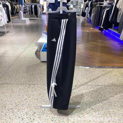 Adidas阿迪达斯三叶草25冬女子三条纹可拆卸蝴蝶结运动长裤KG3855